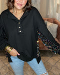 Winter New Loose Sequins Patchwork Sweater