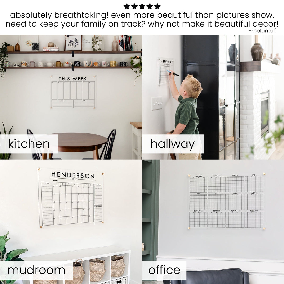 Acrylic Yearly Calendar | Horizontal Multi-style