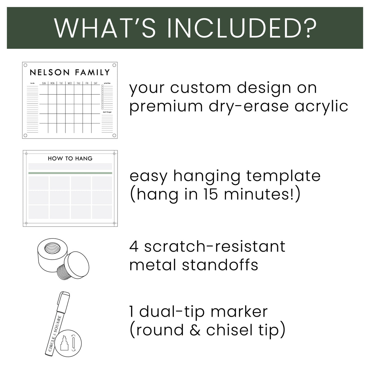 Acrylic Yearly Calendar | Horizontal Multi-style