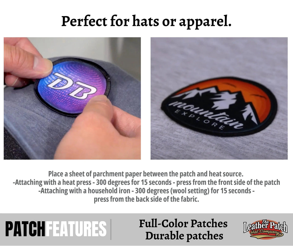 Custom Full Color Iron On Patches for Apparel Branding and Logos