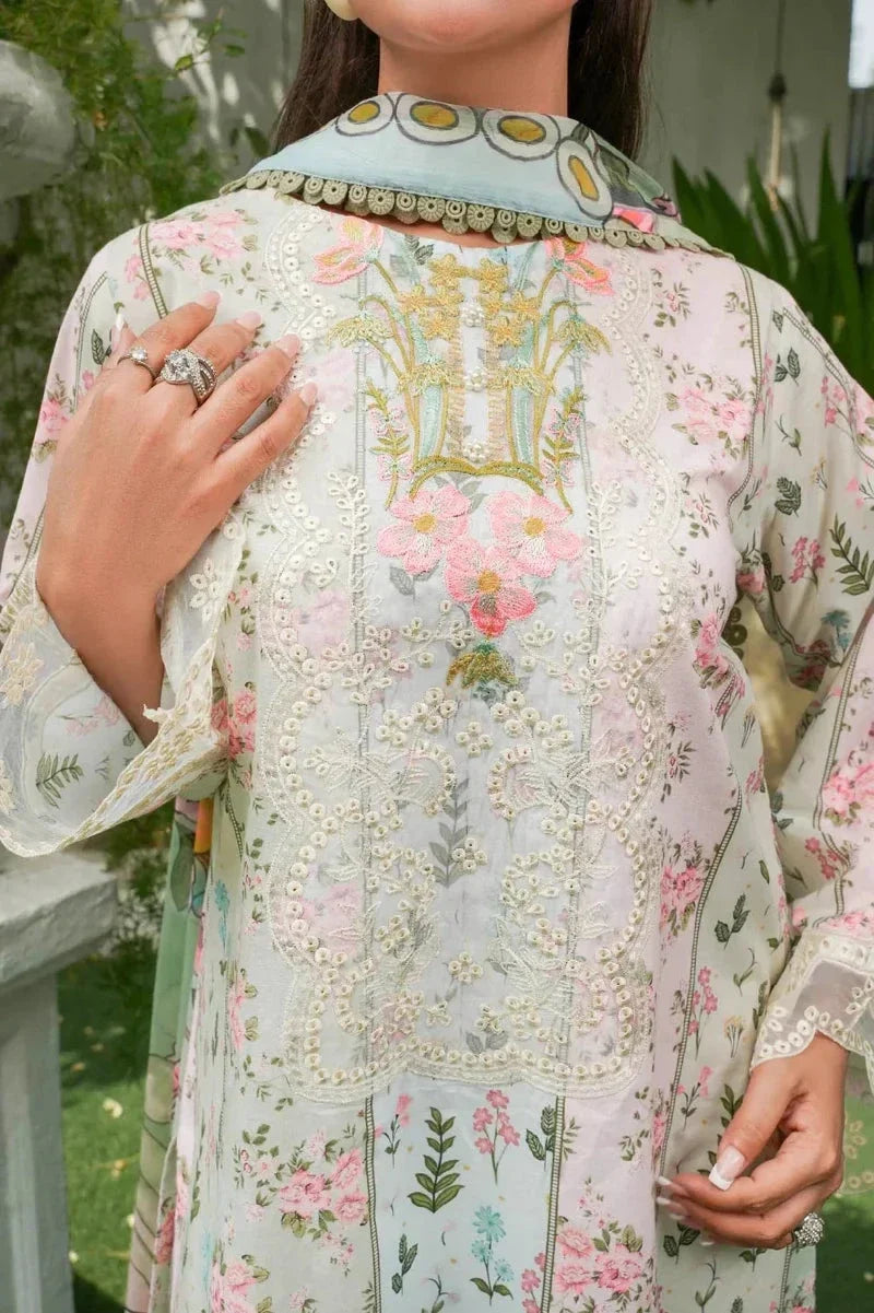 3PC Embroidered stitched Lawn Suit KC-4146