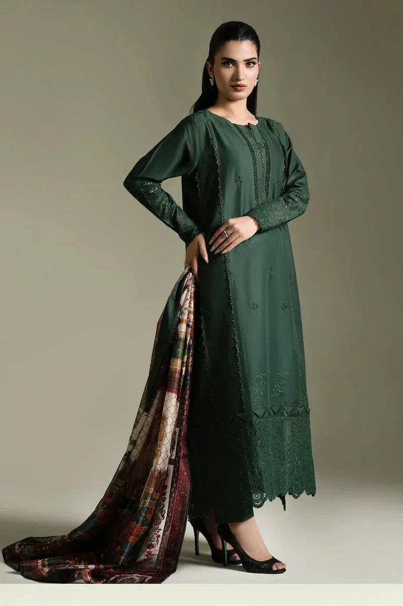 3PC Embroidered stitched Lawn Suit | KSE-4018