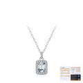 Emerald-Cut D-Color VVS1 Moissanite Pendant Necklace in Sterling Silver – Geometric Locket Style