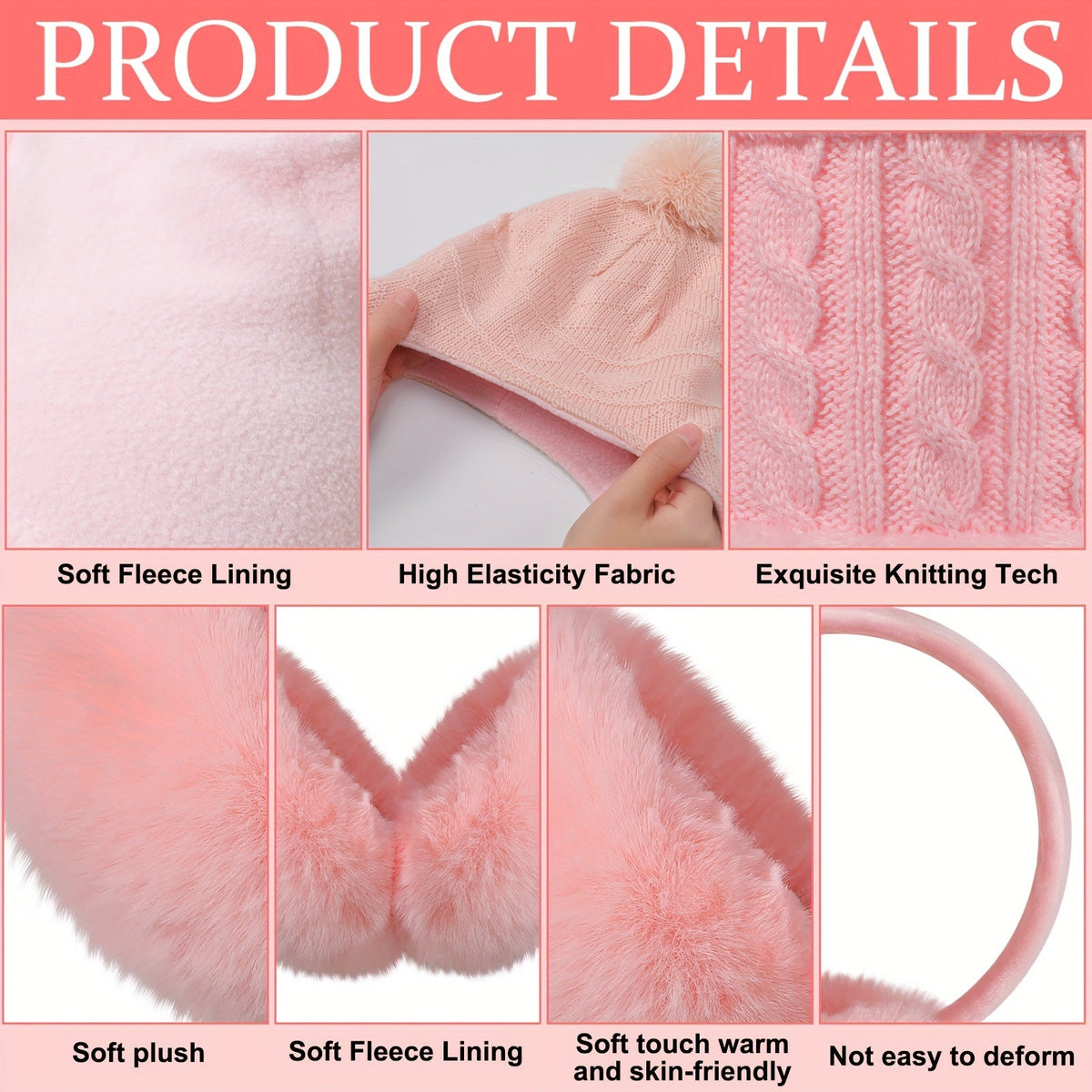 5-Piece Winter Accessories Set – Beanie Hat, Scarf, Gloves, Earmuffs, Fuzzy Socks & Neck Warmer for Ultimate Cold-Weather Comfort