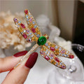 French Colorful Zircon Dragonfly Brooch Sweater Accessories