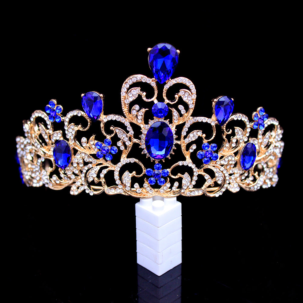 Baroque bridal crown bridal wedding alloy headdress European and American gold luxury headband Crown wedding accessories