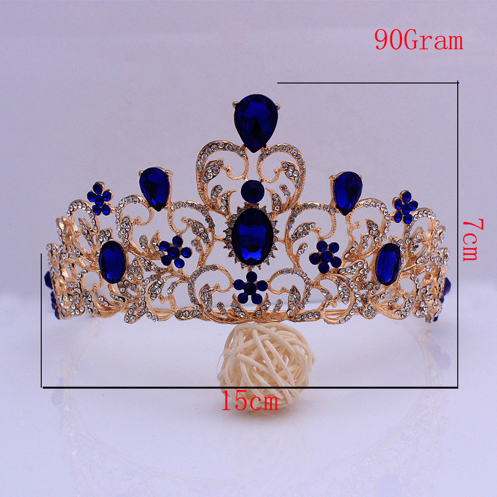 Baroque bridal crown bridal wedding alloy headdress European and American gold luxury headband Crown wedding accessories