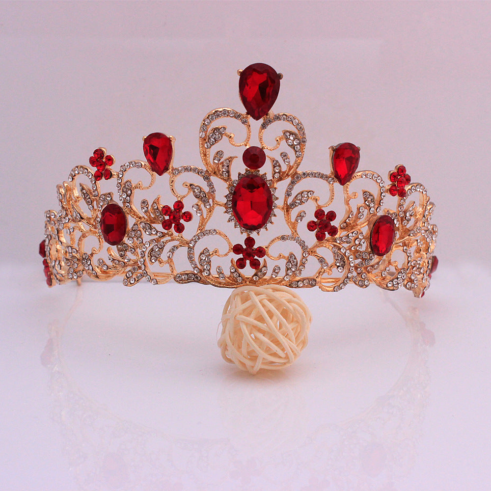 Baroque bridal crown bridal wedding alloy headdress European and American gold luxury headband Crown wedding accessories