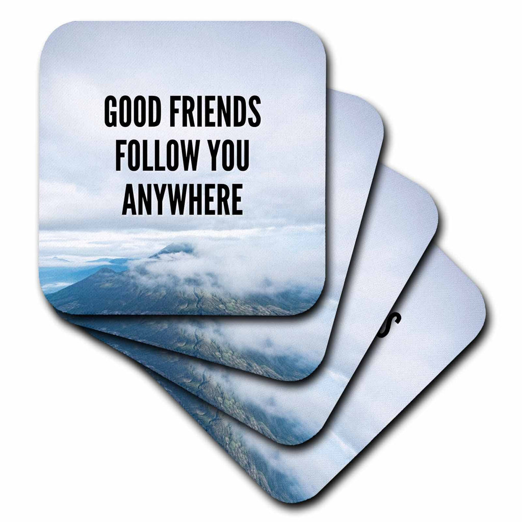 3dRose Unique Travel Good Friends Follow You Anywhere - Coasters (cst-362308)