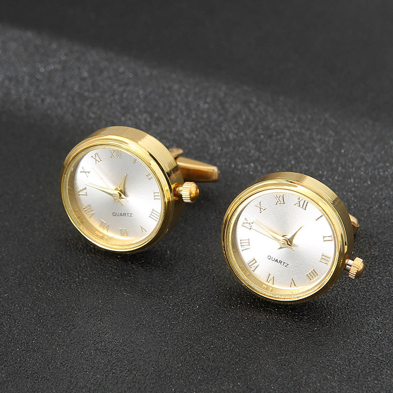 Men's Cufflinks Watch Functional Cuffnails Forumwear Gift Green Gold Dress Shirt Accessories Stainless Steel Material