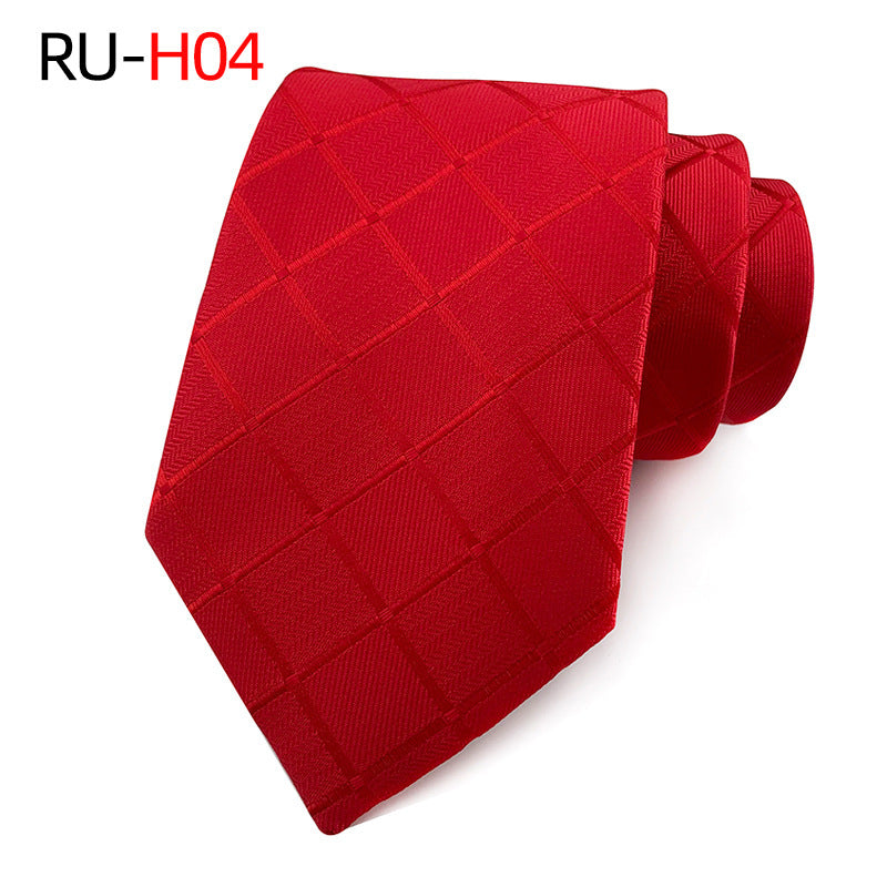Tie Men's British Vintage Brown khaki brown Plaid Business Casual Striped Red Wedding Tie