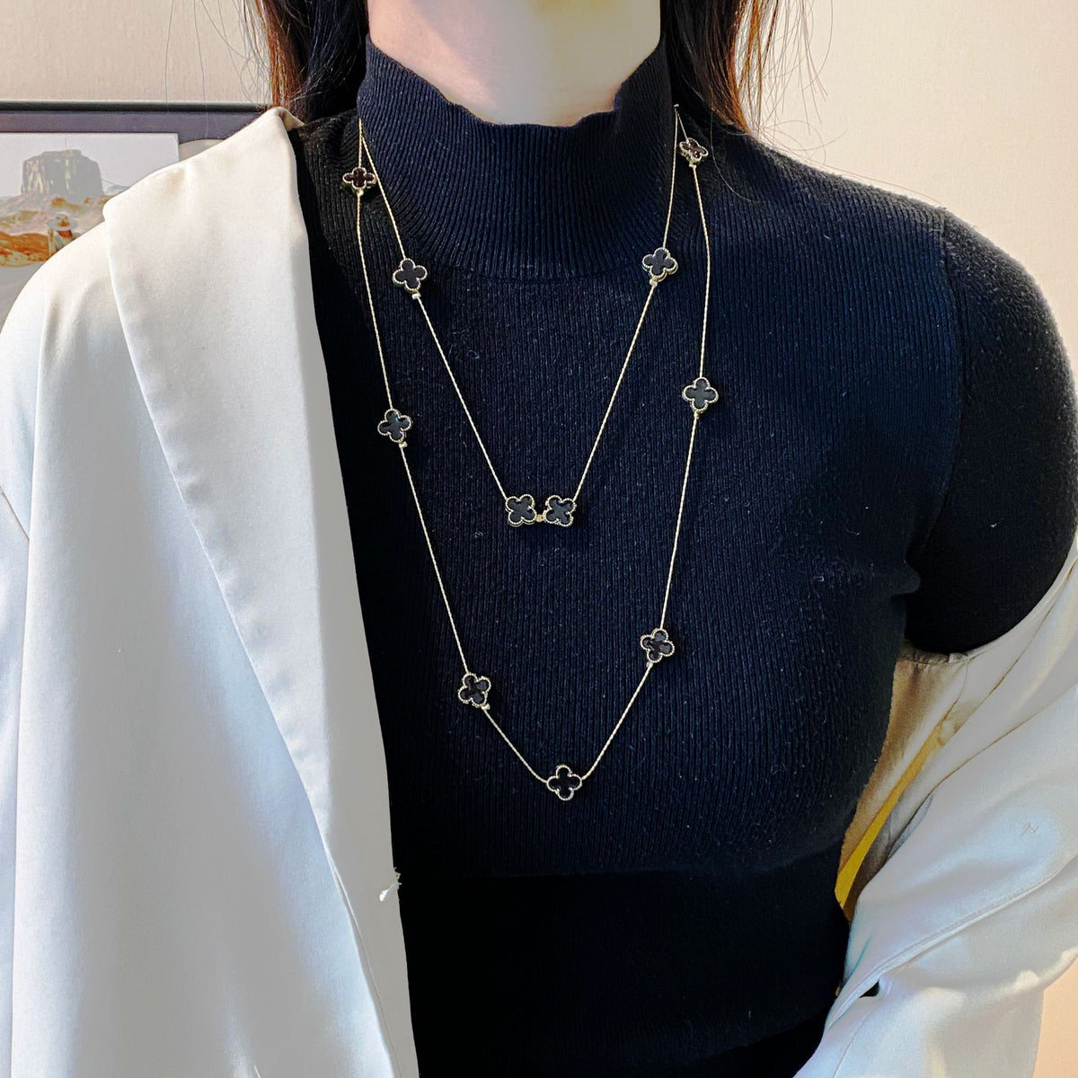Light Luxury and High-End Multi-Layered Pearl Sweater Chain, Feminine, Simple, Long Autumn and Winter Necklace, Alloy Accessories, Jewelry