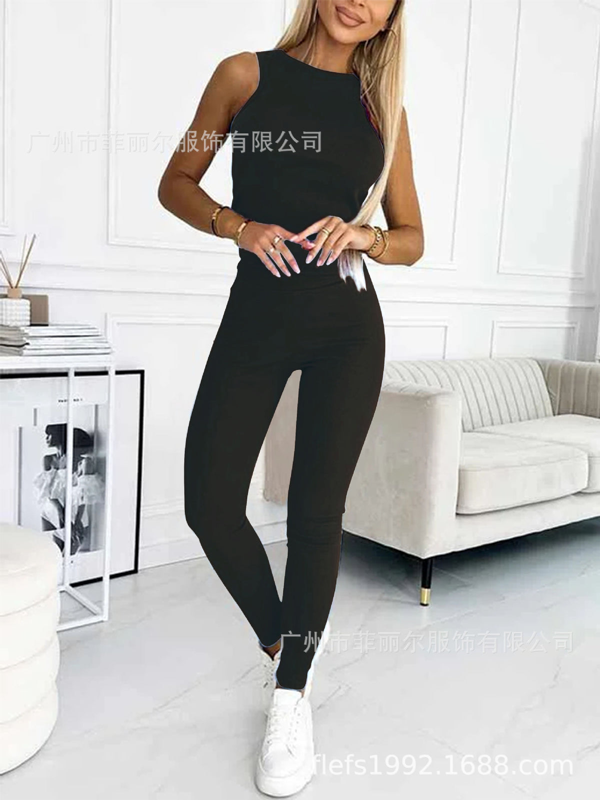 Amazon Hot Products Women's Sports Casual Hooded Sweater Thickened Thread Slim Vest Pants Three-Piece Set