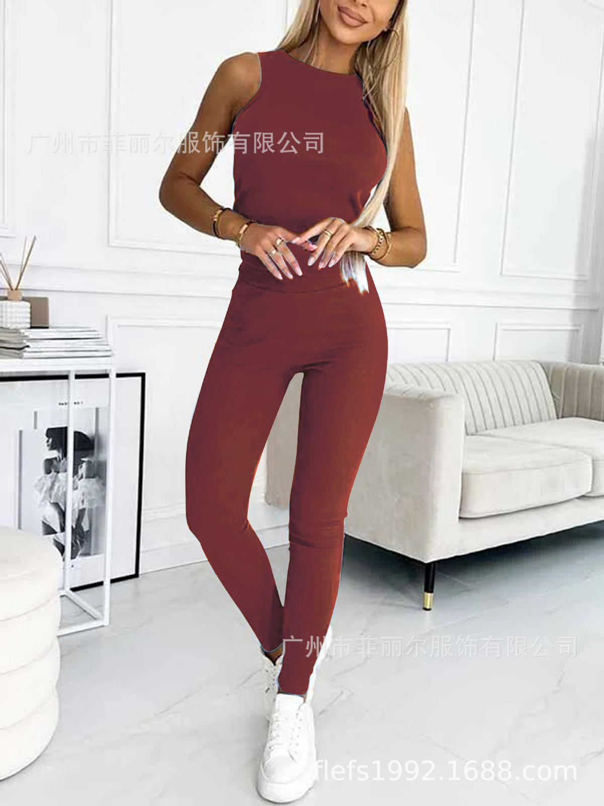 Amazon Hot Products Women's Sports Casual Hooded Sweater Thickened Thread Slim Vest Pants Three-Piece Set