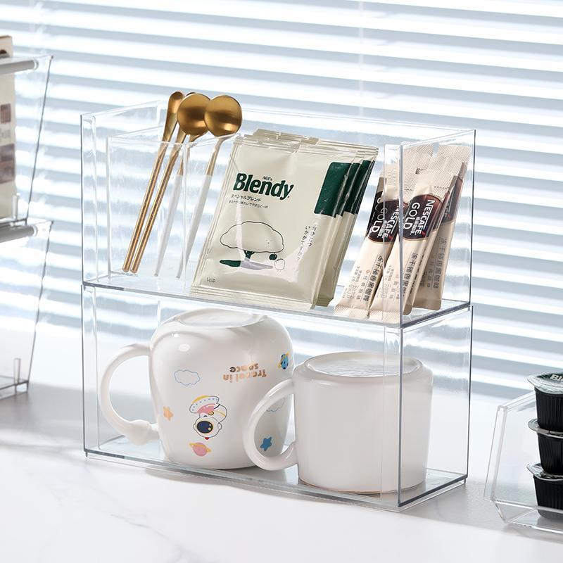 Bathroom Mirror Cabinet Storage Box Transparent Layered Partition Cosmetics and Skin Care Products Bathroom Cabinet Storage Rack