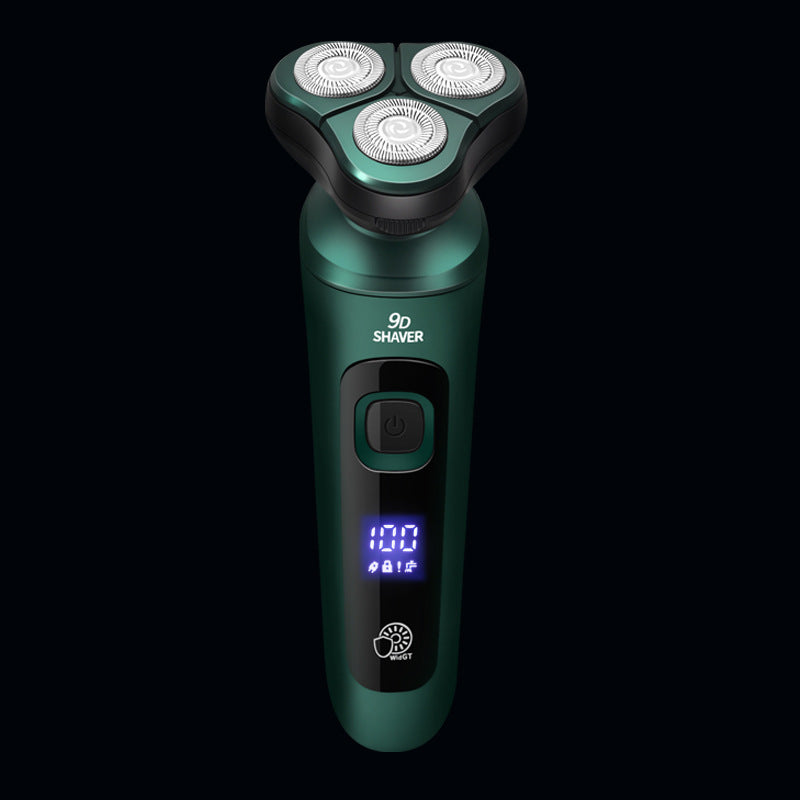 Cross-Border New 9D Floating Electric Shaver Intelligent Digital Display Beard Shaver Full Body Washable Multi-Function Shaver