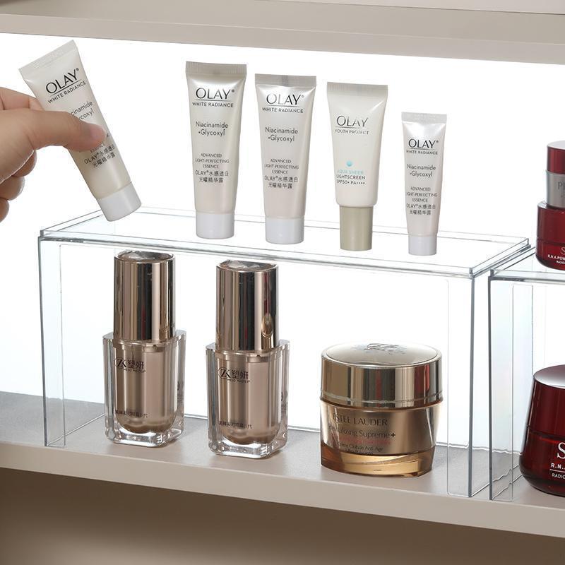 Bathroom Mirror Cabinet Storage Box Transparent Layered Partition Cosmetics and Skin Care Products Bathroom Cabinet Storage Rack