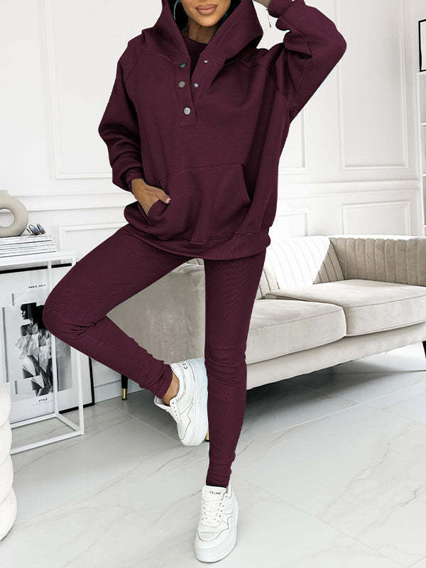 Amazon Hot Products Women's Sports Casual Hooded Sweater Thickened Thread Slim Vest Pants Three-Piece Set