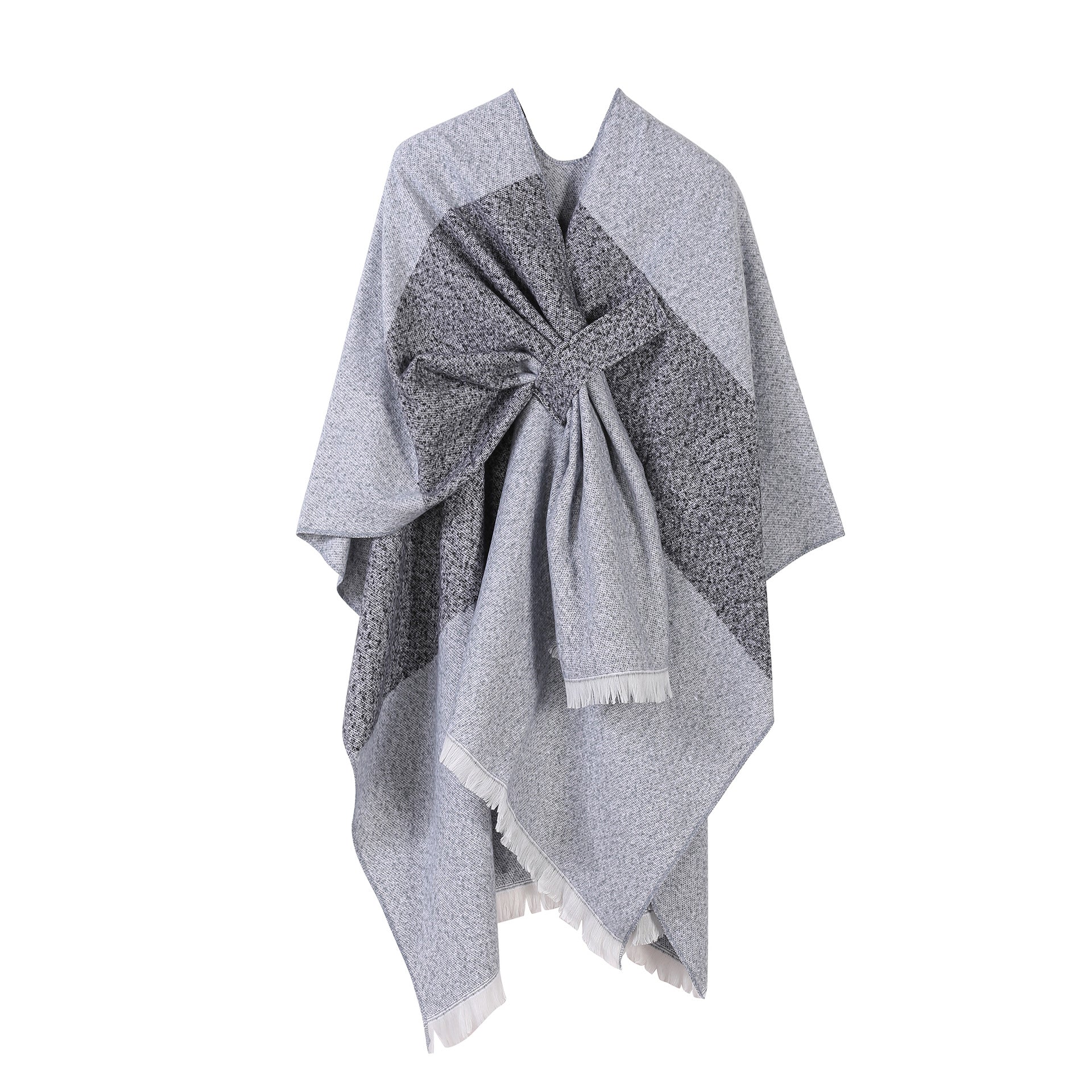 Jiangnan Watertown Knitted Shawl High-end Ethnic Style Cloak Western Sichuan Yunnan Travel Wear Imitation Cashmere Cape Women