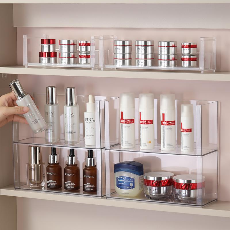 Bathroom Mirror Cabinet Storage Box Transparent Layered Partition Cosmetics and Skin Care Products Bathroom Cabinet Storage Rack