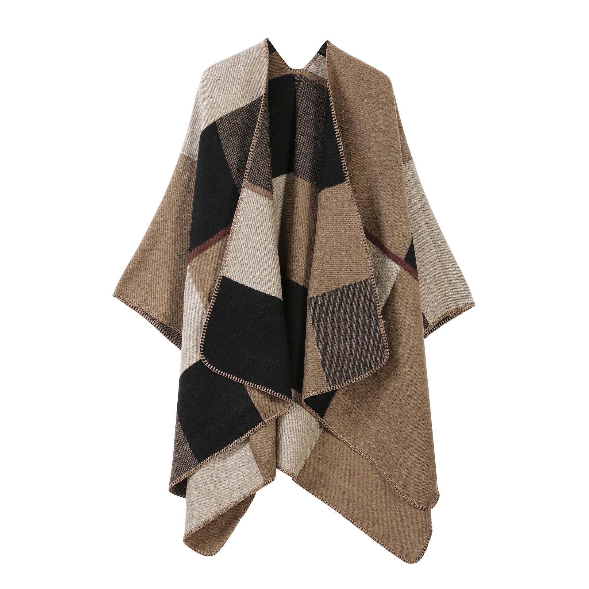 Jiangnan Watertown Knitted Shawl High-end Ethnic Style Cloak Western Sichuan Yunnan Travel Wear Imitation Cashmere Cape Women