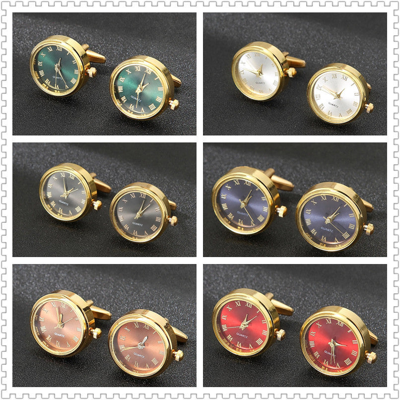 Men's Cufflinks Watch Functional Cuffnails Forumwear Gift Green Gold Dress Shirt Accessories Stainless Steel Material