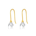 Handcrafted Sterling Silver Magnolia Flower Hoop Earrings