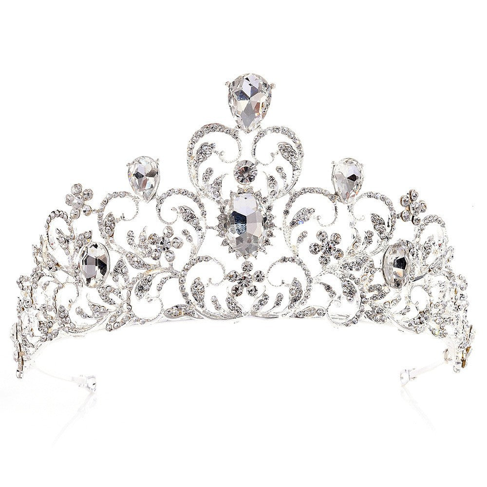 Baroque bridal crown bridal wedding alloy headdress European and American gold luxury headband Crown wedding accessories