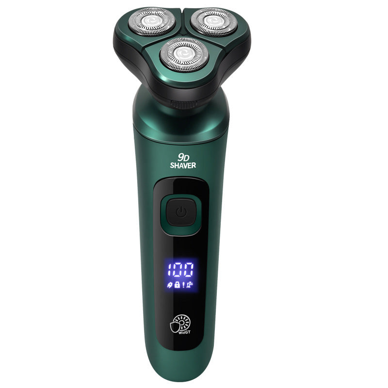 Cross-Border New 9D Floating Electric Shaver Intelligent Digital Display Beard Shaver Full Body Washable Multi-Function Shaver