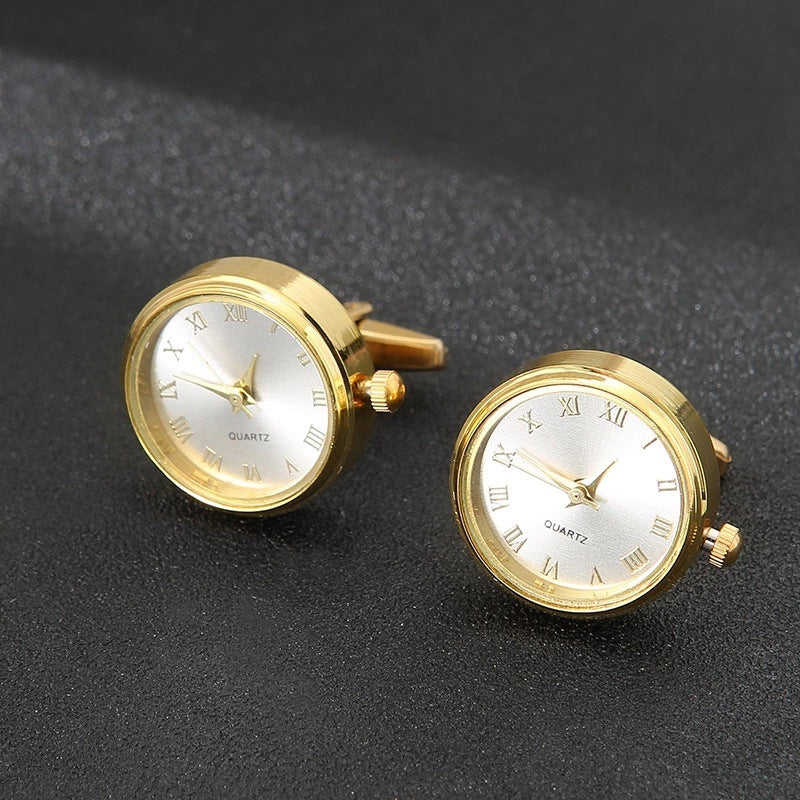 Men's Cufflinks Watch Functional Cuffnails Forumwear Gift Green Gold Dress Shirt Accessories Stainless Steel Material