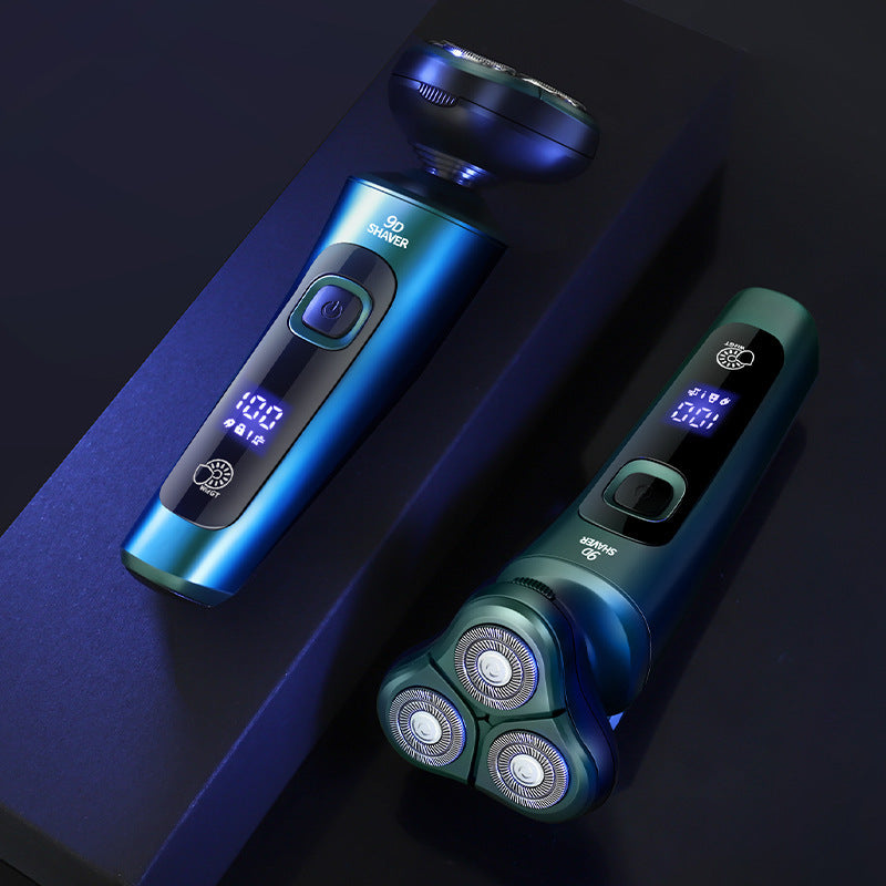 Cross-Border New 9D Floating Electric Shaver Intelligent Digital Display Beard Shaver Full Body Washable Multi-Function Shaver