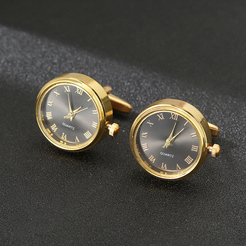 Men's Cufflinks Watch Functional Cuffnails Forumwear Gift Green Gold Dress Shirt Accessories Stainless Steel Material