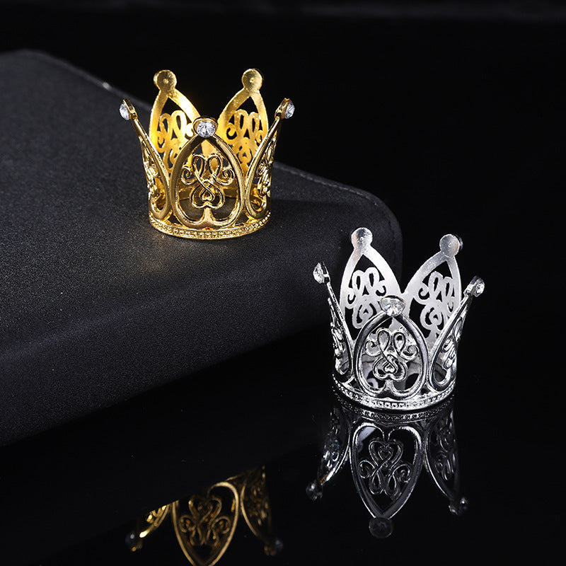 Alloy Children Crown Bride Wedding Hair Accessories Electroplated Rhinestone Gold silver Love Birthday Party Fashion Crown