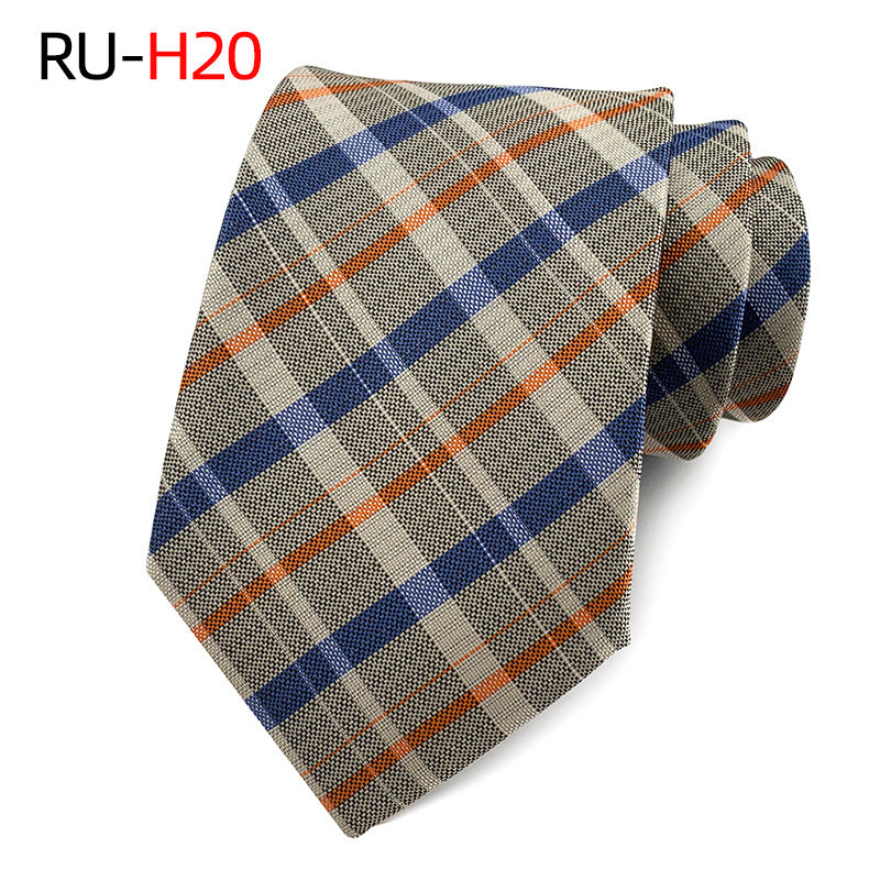 Tie Men's British Vintage Brown khaki brown Plaid Business Casual Striped Red Wedding Tie