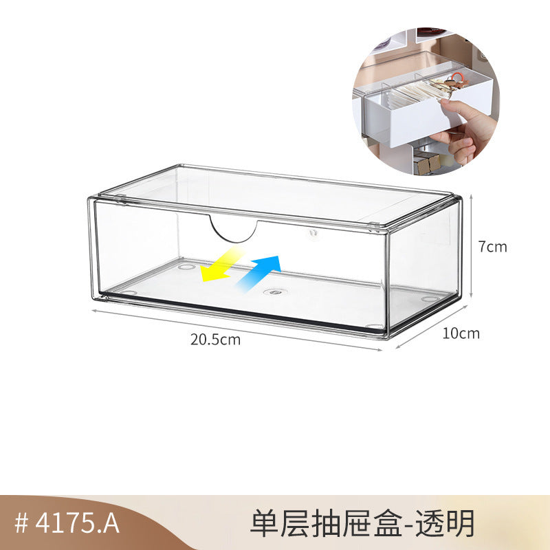 Bathroom Mirror Cabinet Storage Box Transparent Layered Partition Cosmetics and Skin Care Products Bathroom Cabinet Storage Rack
