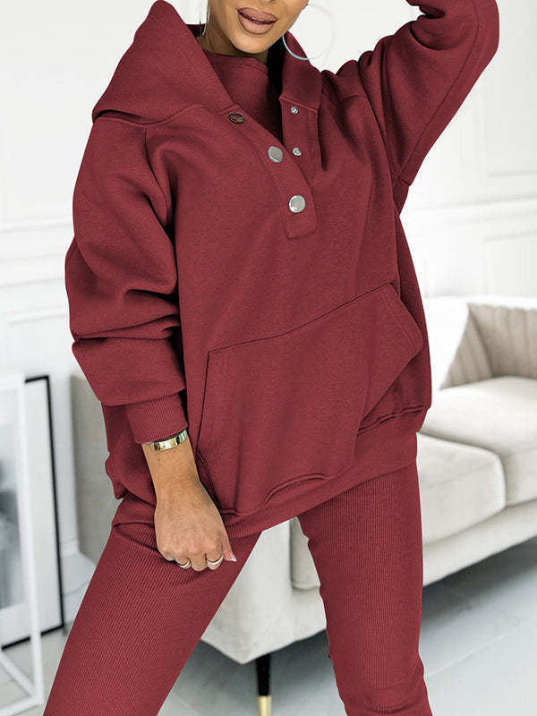 Amazon Hot Products Women's Sports Casual Hooded Sweater Thickened Thread Slim Vest Pants Three-Piece Set
