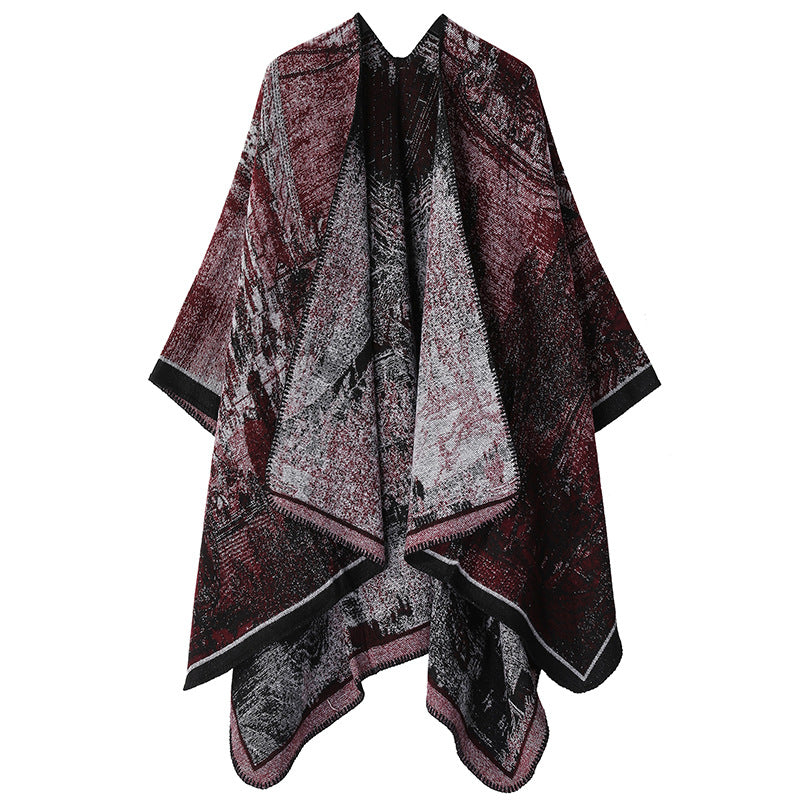 Jiangnan Watertown Knitted Shawl High-end Ethnic Style Cloak Western Sichuan Yunnan Travel Wear Imitation Cashmere Cape Women