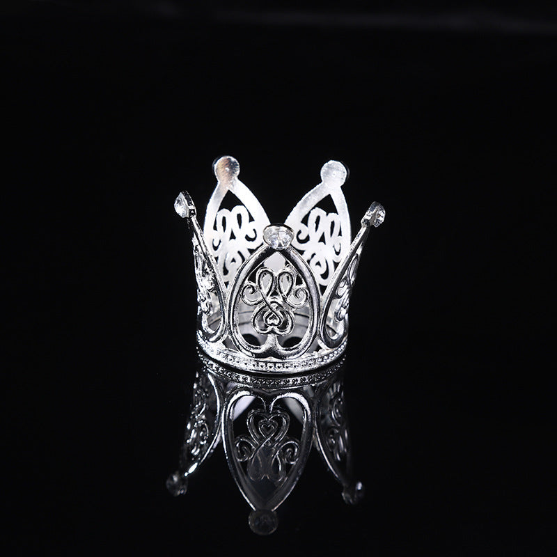 Alloy Children Crown Bride Wedding Hair Accessories Electroplated Rhinestone Gold silver Love Birthday Party Fashion Crown