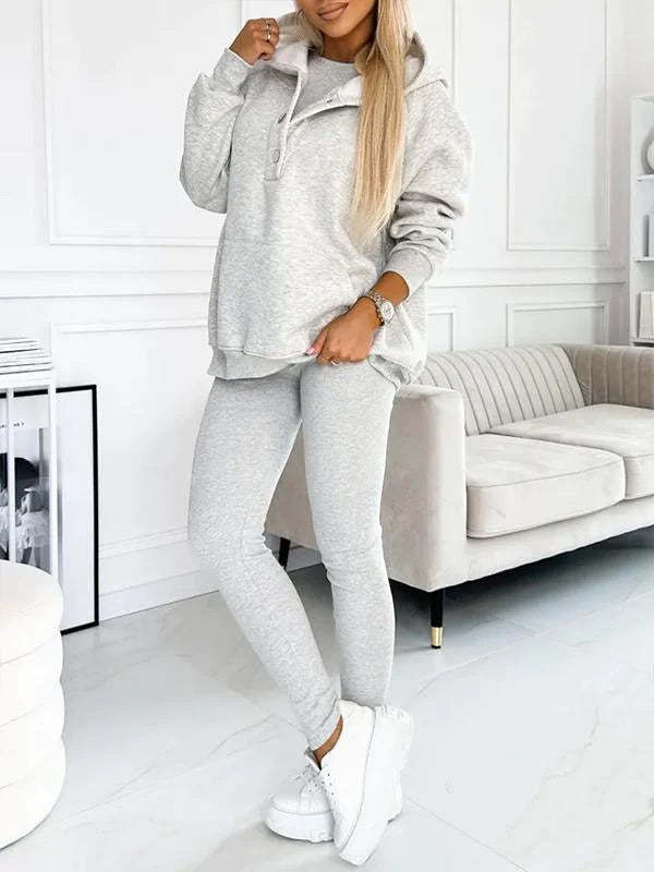 Amazon Hot Products Women's Sports Casual Hooded Sweater Thickened Thread Slim Vest Pants Three-Piece Set