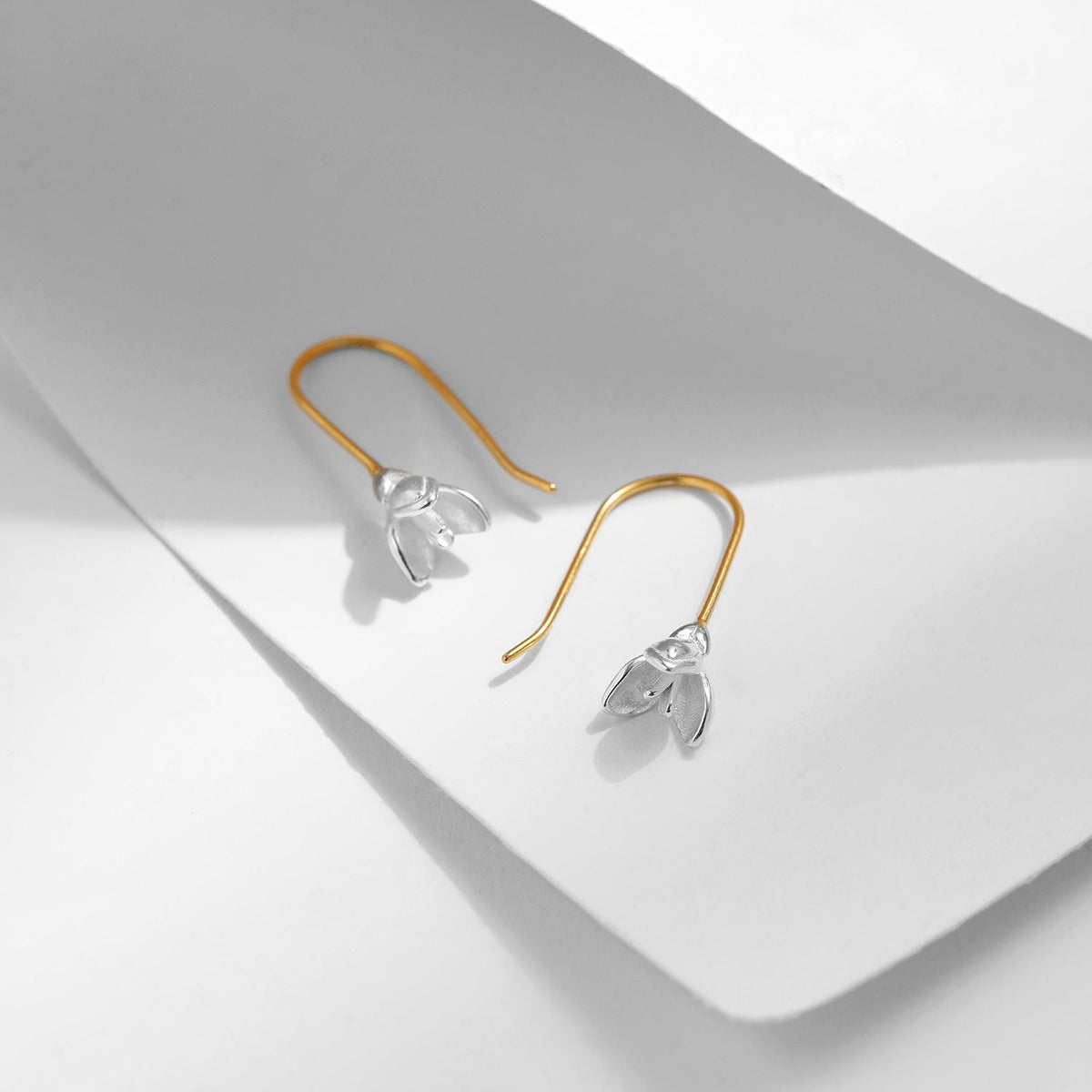 Handcrafted Sterling Silver Magnolia Flower Hoop Earrings