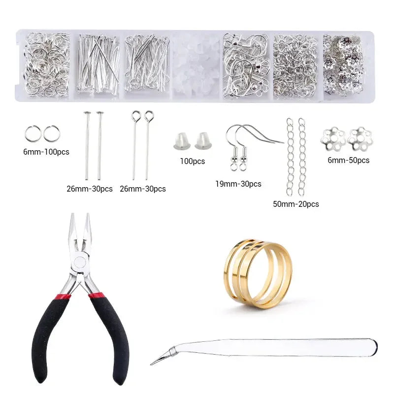Jewelry Making Supplies Kit with Tools, Copper Wires, Thread, and Findings for Jewelry Making
