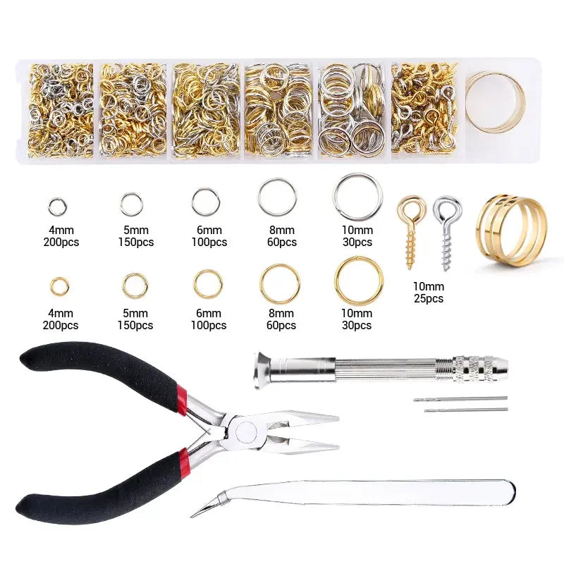 Jewelry Making Supplies Kit with Tools, Copper Wires, Thread, and Findings for Jewelry Making