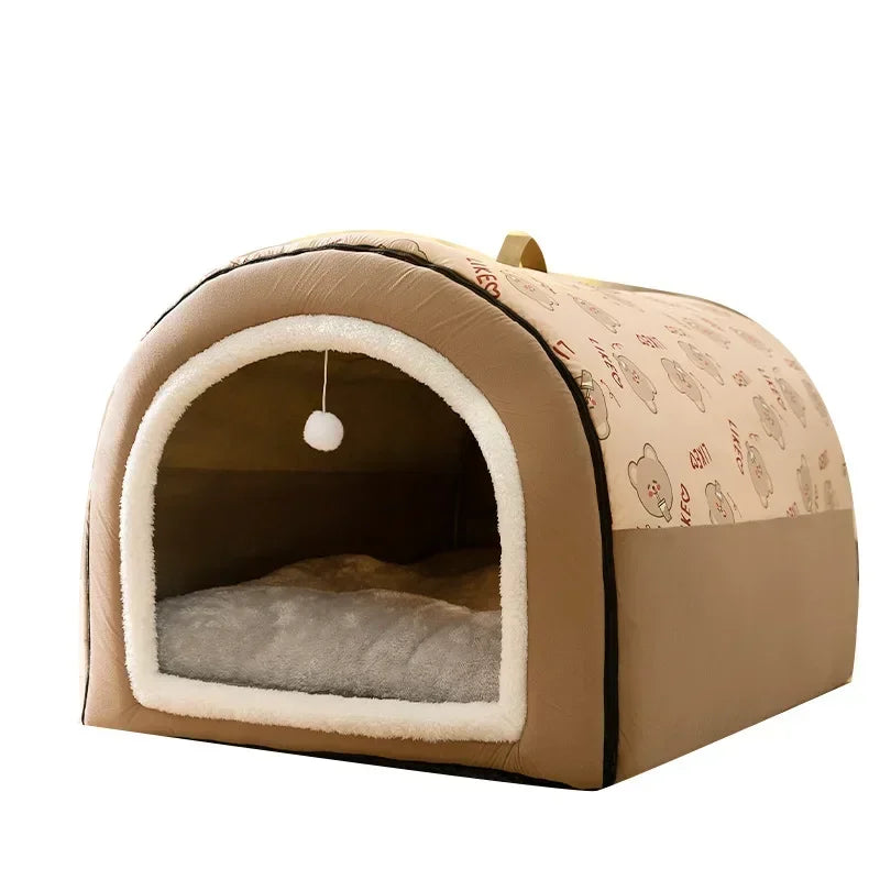 Big Dog Kennel Warm Winter Dog House Mat Detachable Washable Dogs Bed Nest Deep Sleep Tent for Medium Large Dogs House Supplies