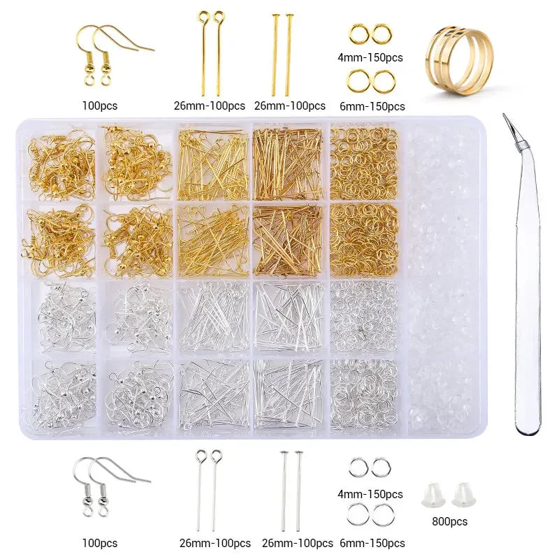Jewelry Making Supplies Kit with Tools, Copper Wires, Thread, and Findings for Jewelry Making