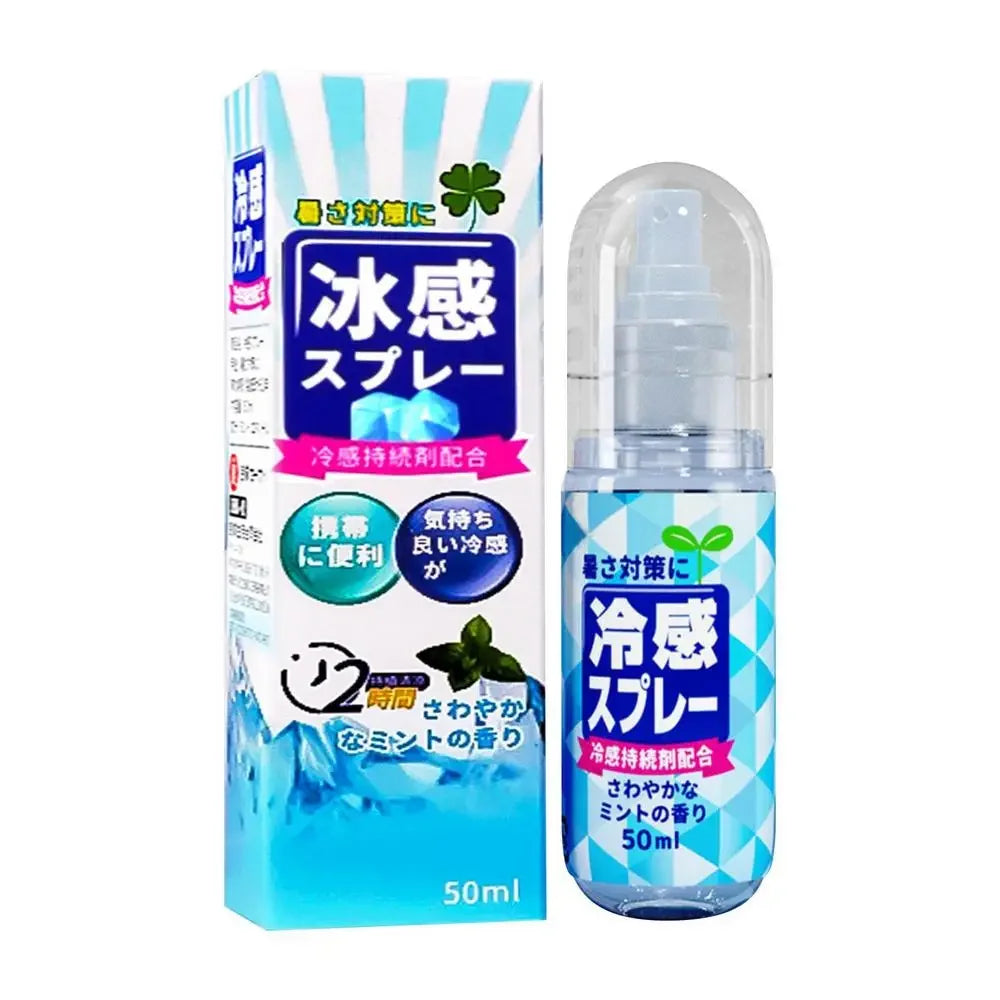 Portable summer cooling spray for outdoor military training to cool down and prevent heatstroke. Portable cooling agent for home