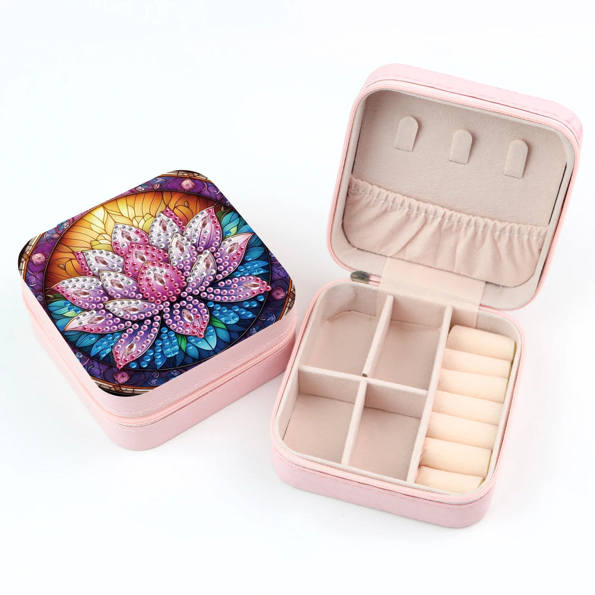 Diamond Painting Jewelry Organizer Box kit,flora and fauna DIY Jewelry Box for Adults,Portable Jewelry Case Jewelry storage Gift