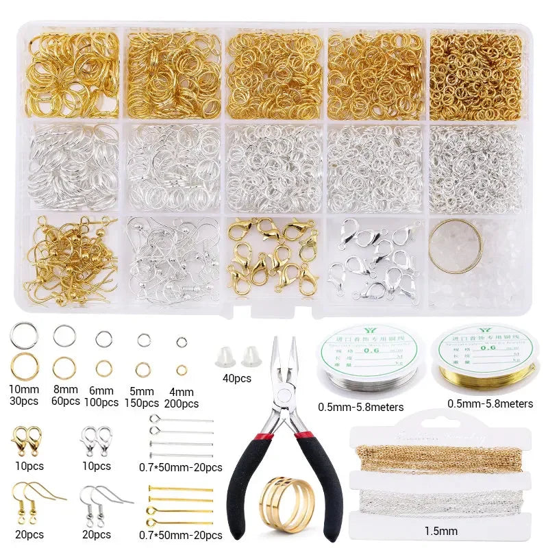 Jewelry Making Supplies Kit with Tools, Copper Wires, Thread, and Findings for Jewelry Making