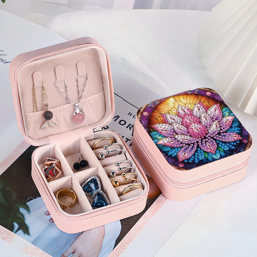 Diamond Painting Jewelry Organizer Box kit,flora and fauna DIY Jewelry Box for Adults,Portable Jewelry Case Jewelry storage Gift