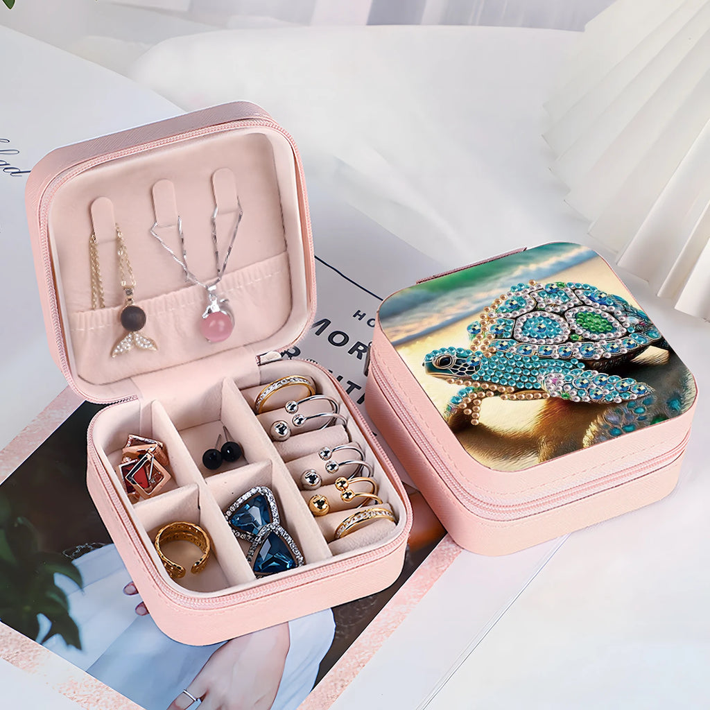 Diamond Painting Jewelry Organizer Box kit,flora and fauna DIY Jewelry Box for Adults,Portable Jewelry Case Jewelry storage Gift