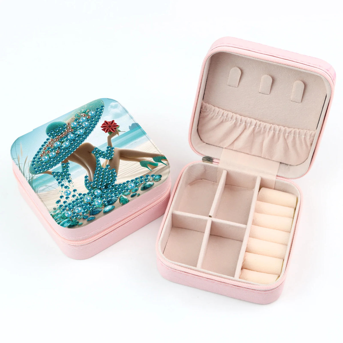 Diamond Painting Jewelry Organizer Box kit,flora and fauna DIY Jewelry Box for Adults,Portable Jewelry Case Jewelry storage Gift